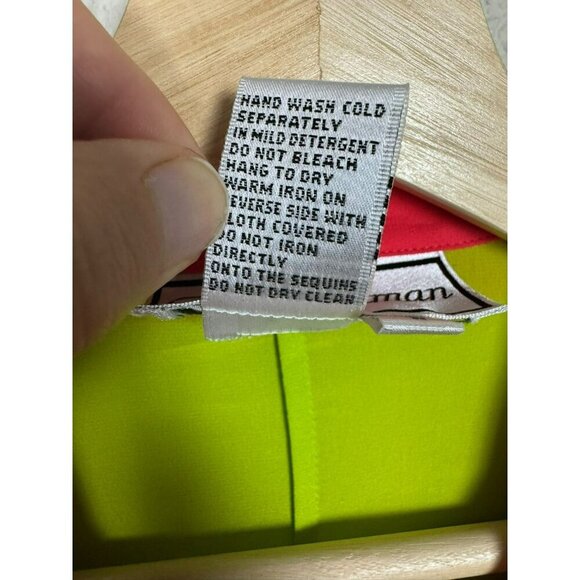 Diane Gilman Silk Blouse Top Size Large Sequin Tropical Dolphin Colorful - Picture 6 of 12